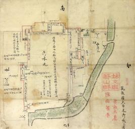 筑後国久留米御城之図（ちくごのくにくるめごじょうのず）
江戸時代　篠山神社蔵（有馬記念館寄託）